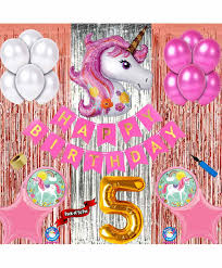 Maybe you would like to learn more about one of these? Shopperskart Unicorn Themed 5th Birthday Decoration Combo Pink Pack Of 74 Online In India Buy At Best Price From Firstcry Com 8475241