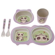 Lucien (manger) les fraises avec appetit. Set Vaisselle Pour Enfants De Dessin Anime De Fibre De Bambou Panda Cdiscount Maison