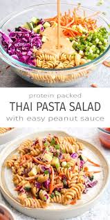 Protein Packed Thai Pasta Salad Globalbroadcast4kids Recipe In 2020 Thai Pasta Vegan Recipes Easy Gluten Free Recipes For Dinner