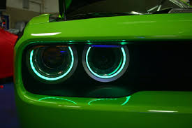 2016 Dodge Challenger Hellcat Green Machine With Custom Halo Light Kit By American Car Craft 2016 Challenger Hellcat Hellcat Dodge Challenger Hellcat