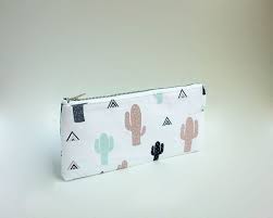 Cactus Print Case Cute Pencil Case Cactus Pencil Case Triangles And Cactus Zipped Pouch Pencil Cute Pencil Case Dinosaur Pencil Case Diy Pencil Case