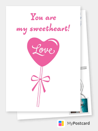 Easily print or send online. My Sweetheart Love Cards Quotes Send Real Postcards Online Liebeskarten Postkarten Karte Liebe