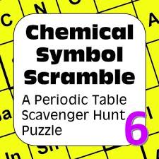 Periodic Table Scavenger Hunt Chemical Symbol Scramble Science Chemistry Teaching Chemistry Matter Science