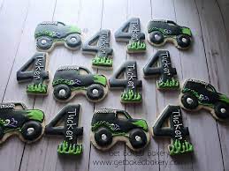 Gravedigger Monster Truck Cookies Monster Truck Cookies Monster Jam Birthday Party Monster Jam Birthday