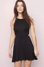 Cut Loose High Neck Side Cut Out Fit Flare Dress Side Cutout Dress Dresses Fit Flare Dress