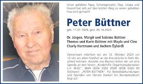 Traueranzeigen von Peter Büttner