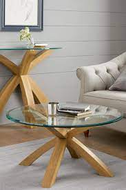 Browse our full collection of living room furniture online, and shop coffee tables in stores. Buy Oak And Glass Round Coffee Table From The Next Uk Online Shop Round Glass Coffee Table Glass Table Living Room Coffee Table