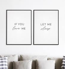If You Love Me Let Me Sleep Bedroom Print Set 2 Couple Etsy Bedroom Prints Funny Bedroom Couple Bedroom