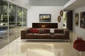 Living Room Tiles Cream Color Pendant Light Brown Sofa Living Room Tiles Brown Living Room Decor Brown Living Room