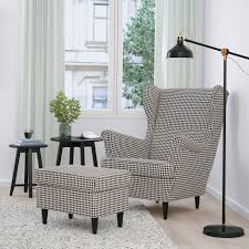 Back then, most people used chairs just to sit in, perhaps while having civil conversations. Strandmon Vibberbo Black Beige Wing Chair Ikea