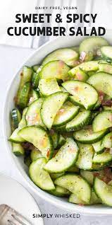 Sweet And Spicy Cucumber Salad Recipe Spicy Cucumber Salad Vegan Side Dishes Cucumber Salad