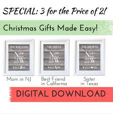 Christmas Set Family Name And Coordinates 8 X 10 Printable Wall Art Wall Decor Gift Latitude Longitude Home Decor First Christmas Diy Gifts For Friends Christmas Settings Diy House Signs