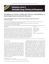 Pdf Emulsification Of Waste Cooking Oils And Fatty Acid