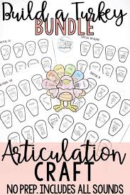 Turkey Articulation Craft Bundle All Speech Sounds Speech Therapy Crafts Early Intervention Speech Therapy Elementary Speech