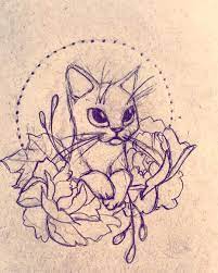 Cute Cat Tattoo Design By Alyssa Mcnall Cat Tattoo Designs Cat Tattoo Cute Cat Tattoo