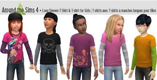 Around The Sims 4 Long Sleeves T Shirt With Short Sleeves T Shirt Sims 4 Downloads Sims 4 Clothing Around The Sims 4 Sims 4
