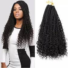 Weaving supplies hair coloring tools salon supplies capes & apparel disinfectants & cleaners mannequin heads salon accessories d.i.y styling tools wig making starter set. Mtmei Hair Goddess Box Braids Hair Curly End Black Brown Bug Ombre Braiding Hair Extensions 22 Inch 70g Pack Crochet Braids Hair Aliexpress