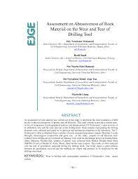 Check out the pronunciation, synonyms and grammar. Pdf Assessment On Abrasiveness Of Rock Material On The Wear And Tear Of Drilling Tool
