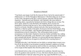Deception In Macbeth Gcse English Marked By Teachers Com Macbeth Essay Literary Essay Gcse English