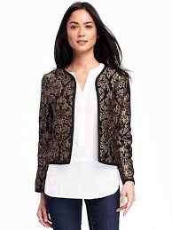 Black And Gold Jacket Old Navy Jacquard Open Front Jacket Black And Gold Jacket Fashion Women