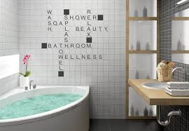 Muursticker Badkamer Scrabble Badezimmer Wandtattoo Bad