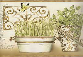 kitchen wallpaper border / modern herbs