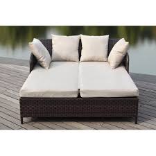 Andromeda Double Chaise Lounge With Cushion Frame Color Brown Sand In 2020 Double Chaise Lounge Chaise Lounge Outdoor Chaise Lounge