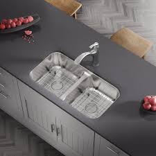 Shop wayfair for all the best drop in kitchen sinks. Allora Usa Ld 3218 Kitchen Sink 32 X 18 X 8 Undermount Low Divider Double Bowl 18 Gauge Stainless Steel Kitchen Sink Kralsu Sink And Faucet Supplies