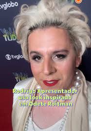 Rodrigo Apresentador veste look inspirado em Odete Roitman #ValeTudo  #Novelas #Bastidores #gshow