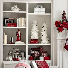Holiday Ideas For Living Rooms Christmas Bookshelf White Christmas Decor Christmas Decorations Living Room