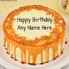 Birthday Cake Heart Shaped Butterscotch Cake Crunchy Butterscotch Cake For Birthday Wishes With Name Happy Birthday Cake Pictures Happy Birthday Cakes Birthday Cake Pictures