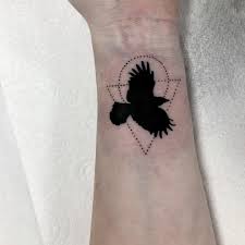 Emerald Tattoo Company Uk On Twitter Crow Silhouette With Geometric Pattern From Rebeccy Tattoos Last Week Bec Has Space For Walk Ins Tomorrow Pop Down Emeraldtattoocompany Emeraldtattoo Talbotgreen Cardiff Southwales Crowtattoo Crow