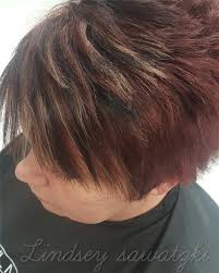 Short and red, black with shaved sides, orange and wavy, blonde with dark roots — rihanna is a true chameleon when it comes to her hair. Portfolio Of Lindsey Sawatzki Blonde Highlights And Black Lowlights On Red Short Hair