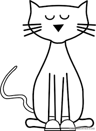 Pete the cat saves christmas coloring page from pete the cat category. Cat Outline Coloring Pages Pete Cat Shoes Outline Clip Printable Coloring4free Coloring4free Com