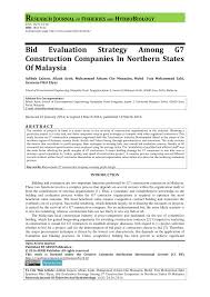 Projects can be recognized, procured and initiated in a variety of ways. Pdf Bid Evaluation Strategy Among G7 Construction Companies In Northern States Of Malaysia