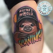 Wayne S World Sloth By Amylynn Colson At Goldenlotustattoos In Little Rock Arkansas Waynesworld Partyonwayne Sloth P Sloth Tattoo Tattoos Wayne S World