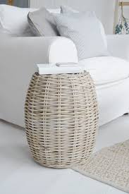 Get set for white side table at argos. Oxford White Wash Willow Stool Seat Or Side Table Coastal New England Living Room Furniture