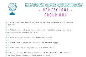 Questions have been categorized so you can pick your favorite category or challenge your friends to the latest trivia. History Quiz Questions For Kids Homeschool Group Hug