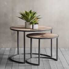 Does the table have a wood finish? Fulton Set Of 2 Nesting Coffee Tables Modern Side Tables