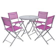 Set Of 5pcs Foldable Metal Frame Dining Table Set W 4 Folding Chair With Ebook Best Di Outdoor Patio Furniture Sets Patio Furnishings Patio Furniture For Sale