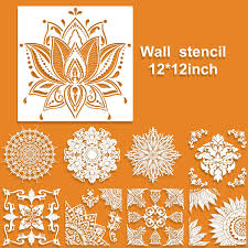 More images for beach themed furniture stencils stenciling letters » Buy 9 Pack 12x12 Inch Large Reusable Stencil Mandala Stencil Laser Cut Painting Template For Floor Wall Tile Fabric Furniture Stencils Painting Online In Vietnam B08dkt3zff