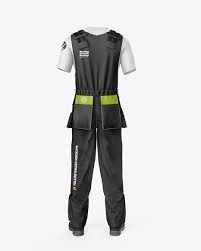 Download Working Overalls Mockup Back View In Apparel Mockups On Yellow Images Object Mockups