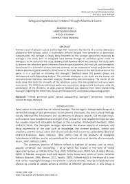 Pdf Safeguarding Malaysian Folktale Through Adventure Game