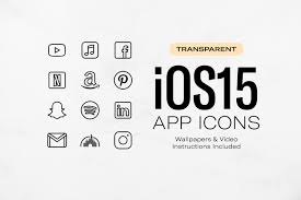 Transparent Black iPhone App Icons