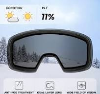 Magnetic Lens Ski Goggles - Anti Fog UV Protection Snowboard Goggles With  OTG Feature