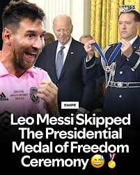 Leo Messi was named a recipient of the prestigious Presidential Medal of Freedom at the White House last night, with President Joe Biden himself set to hand over the honor… However, Leo