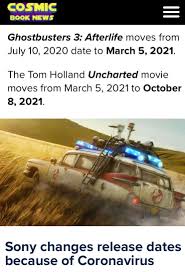 I won't be fooled again! hell, in fact, some of the content from our 2020 list got pushed to 2021 due to a little thing known as the global coronavirus pandemic. Afterlife Release Moved To March 2021 Along With A Few Others On Sony S Schedule Ghostbusters
