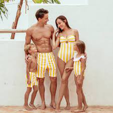 Matching mommy & me two pie. Matching Swimsuits For Couples Family Summer Yellow Bathing Suits Women Mommy Me His Hers Father Son Mom Daughter Swimwear Girl Bikini Matching Family Swimsuits