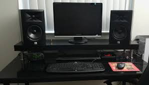 Work In Progress Black To Basics Music Studio Desk Ikea Hackers Studio Desk Home Studio Music Music Desk