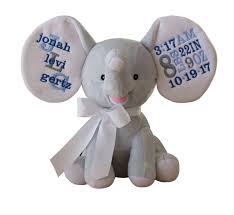 Birth Announcement Stuffed Animal Blanks Personalized Stuffed Animal Dumble Elephant Blue Elephant Etsy Personalized Stuffed Animals Birth Announcement Elephant Stuffed Animal